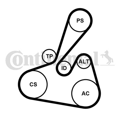 Ozubený klinový remeň - Sada CONTINENTAL CTAM
