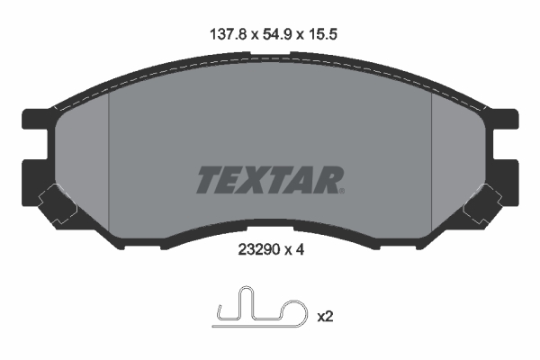 Sada brzdových platničiek kotúčovej brzdy TEXTAR