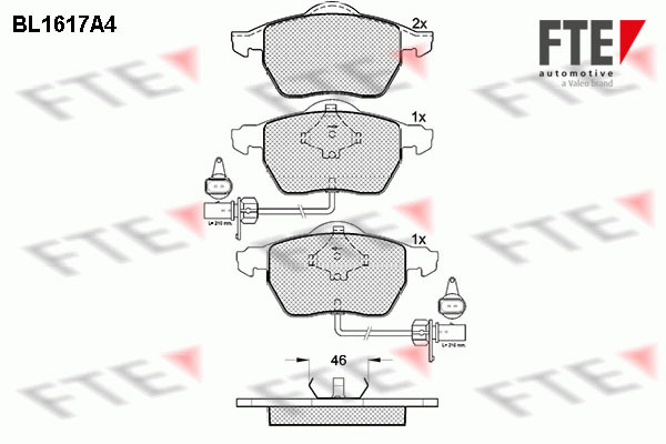 Sada brzdových platničiek kotúčovej brzdy FTE automotive GmbH