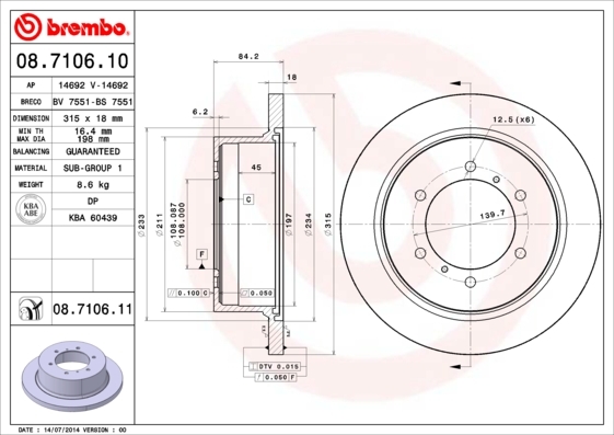 Brzdový kotúč BREMBO