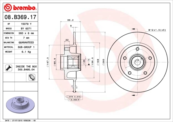 Brzdový kotúč BREMBO