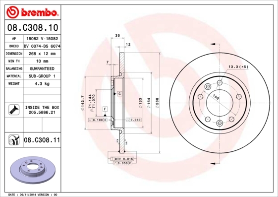 Brzdový kotúč BREMBO