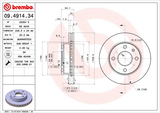 Brzdový kotúč BREMBO