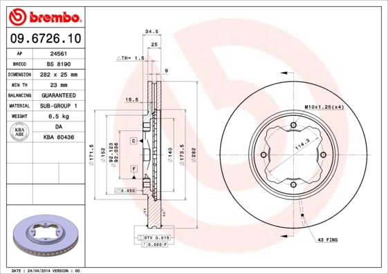 Brzdový kotúč BREMBO