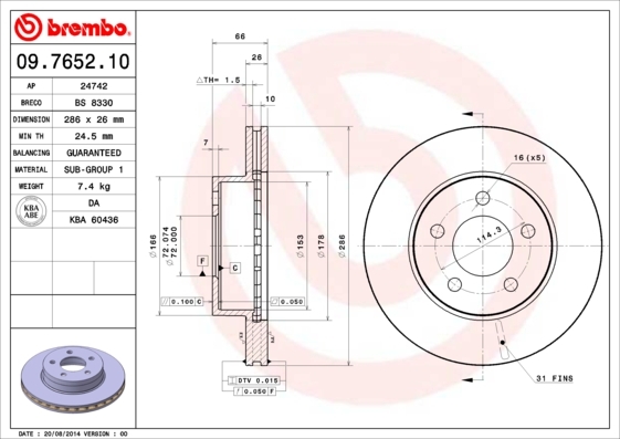 Brzdový kotúč BREMBO