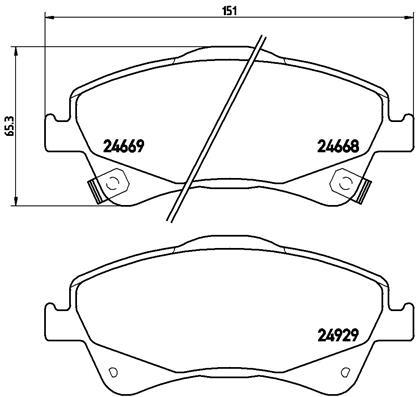 Sada brzdových platničiek kotúčovej brzdy BREMBO