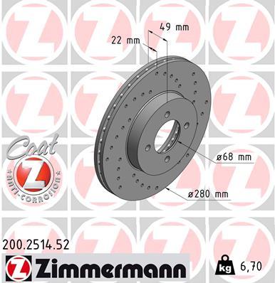 Brzdový kotúč OTTO ZIMMERMANN GMBH