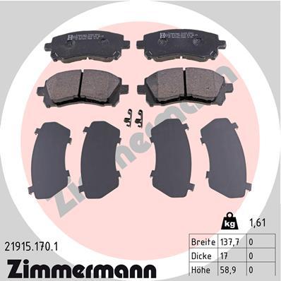 Sada brzdových platničiek kotúčovej brzdy OTTO ZIMMERMANN GMBH