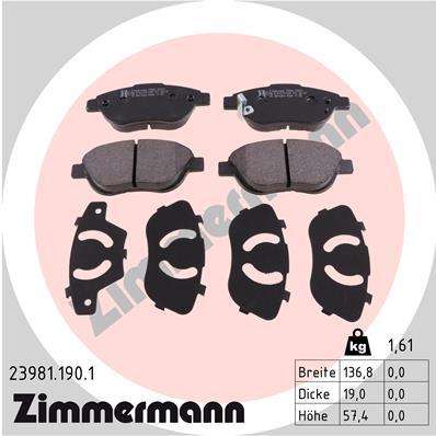 Sada brzdových platničiek kotúčovej brzdy OTTO ZIMMERMANN GMBH