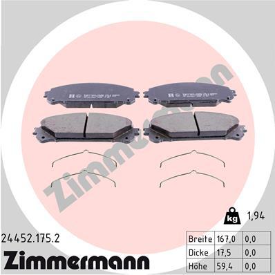 Sada brzdových platničiek kotúčovej brzdy OTTO ZIMMERMANN GMBH