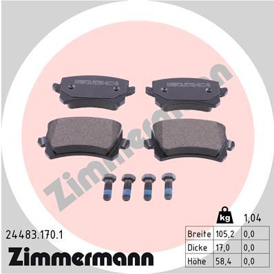 Sada brzdových platničiek kotúčovej brzdy OTTO ZIMMERMANN GMBH