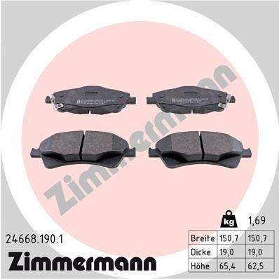 Sada brzdových platničiek kotúčovej brzdy OTTO ZIMMERMANN GMBH