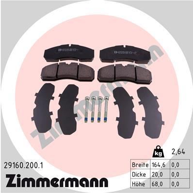 Sada brzdových platničiek kotúčovej brzdy OTTO ZIMMERMANN GMBH