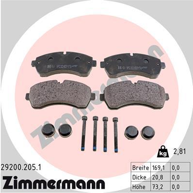 Sada brzdových platničiek kotúčovej brzdy OTTO ZIMMERMANN GMBH