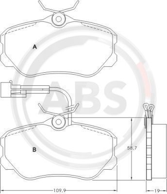 Sada brzdových platničiek kotúčovej brzdy A.B.S. ALL BRAKE SYSTEMS BV.