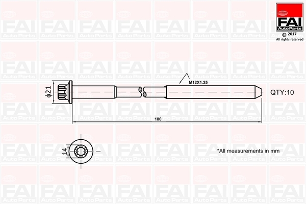 Sada skrutiek hlavy valcov FAI Automotive PLC