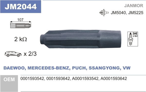 Pripájací konektor zapaľovacej cievky JANMOR Limited Company